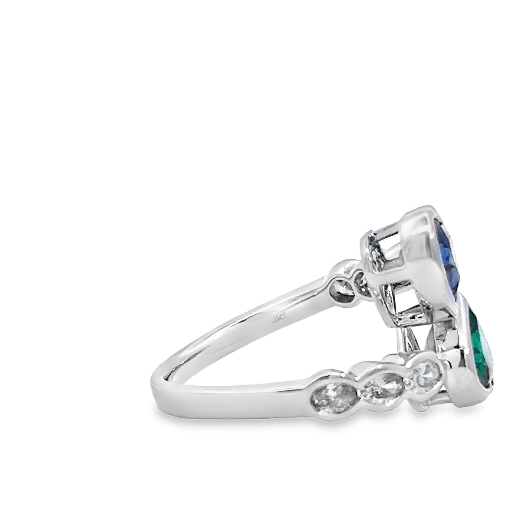 Eleganter herzförmiger Edelsteinring in Herzform im Angebot 4