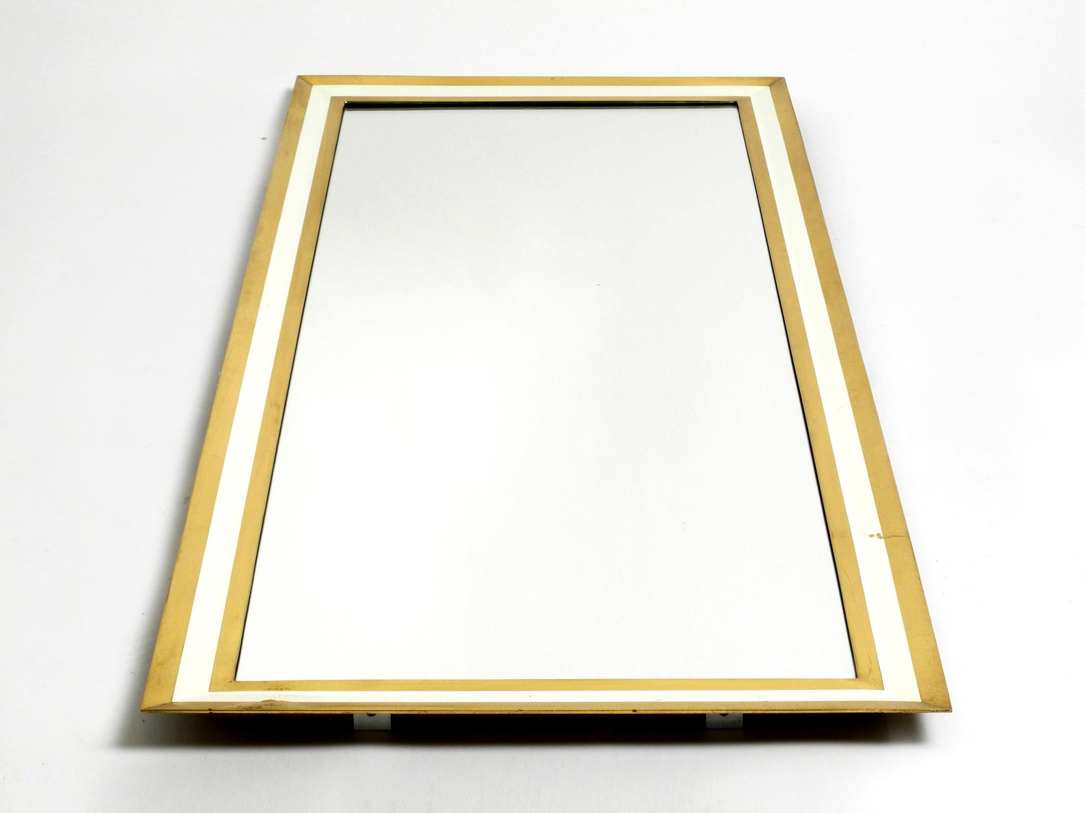 Mid-Century Modern Elegant Heavy 1960s Midcentury XXL Brass Wall Mirror by Münchener Zierspiegel For Sale