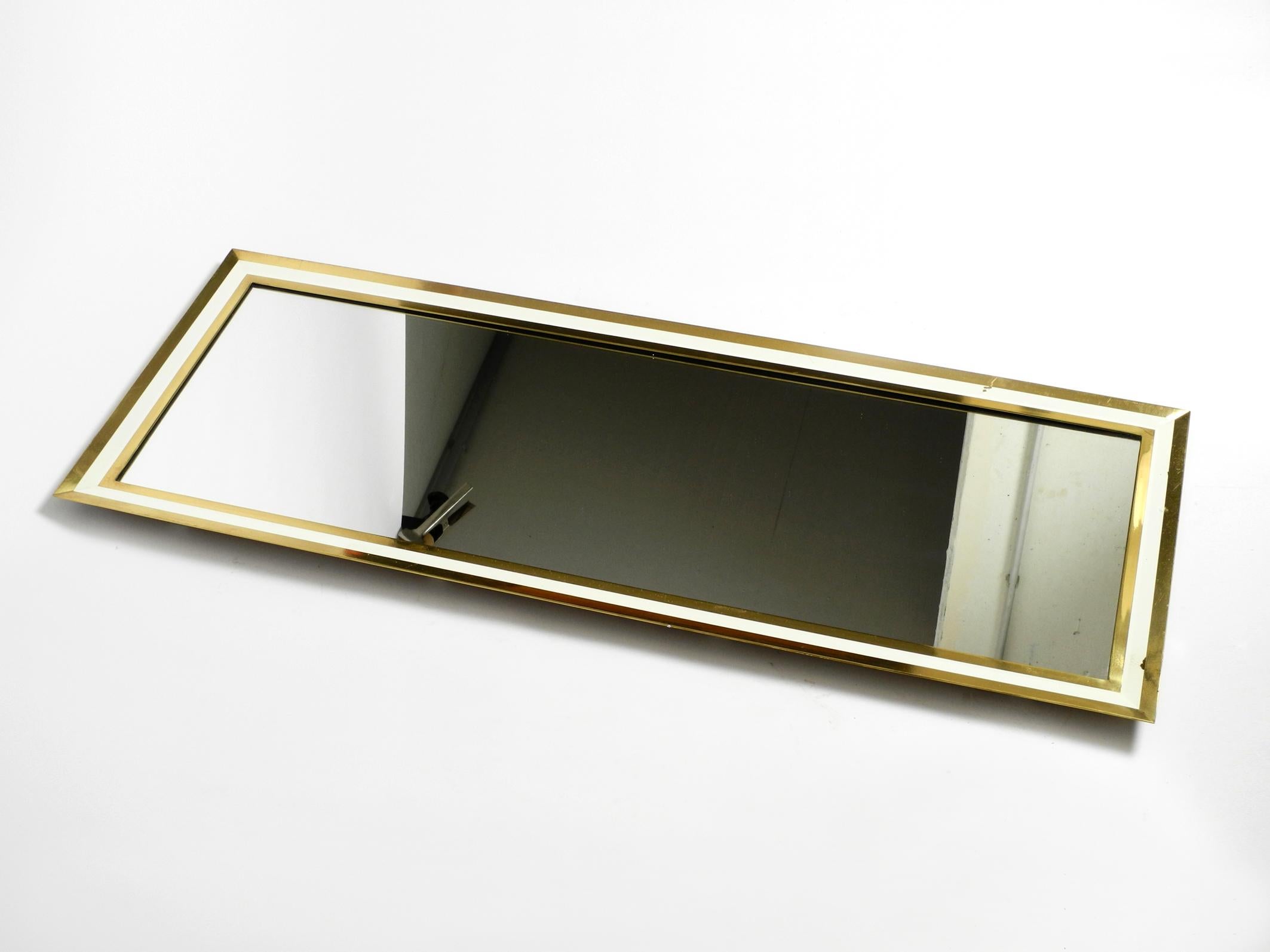 German Elegant Heavy 1960s Midcentury XXL Brass Wall Mirror by Münchener Zierspiegel For Sale