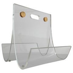 Eleganter, schwerer, dicker Zeitschriftenständer aus Lucite-Plexiglas, 1970er Jahre, Deutschland