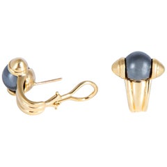 Vintage Elegant Hematite and Gold Earrings