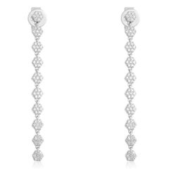 Elegant Hexagon 14K (or 18k upon request) Yellow Gold Diamond Drop Earrings