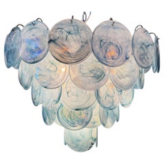 Eleganza Lampadario di Murano di alta qualità dell'era spaziale - 57 BLU alabastro iridescente