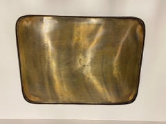 Elegant Hollywood Regency Style Brass Gallery Tray Top End Table