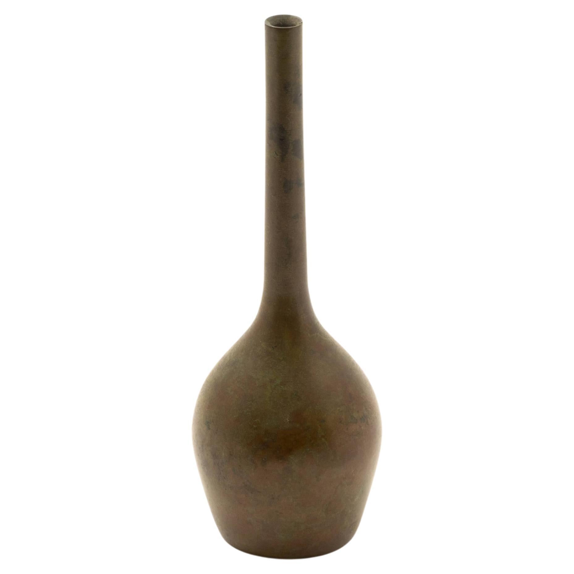 Elegant Ikebana Bronze Vase For Sale