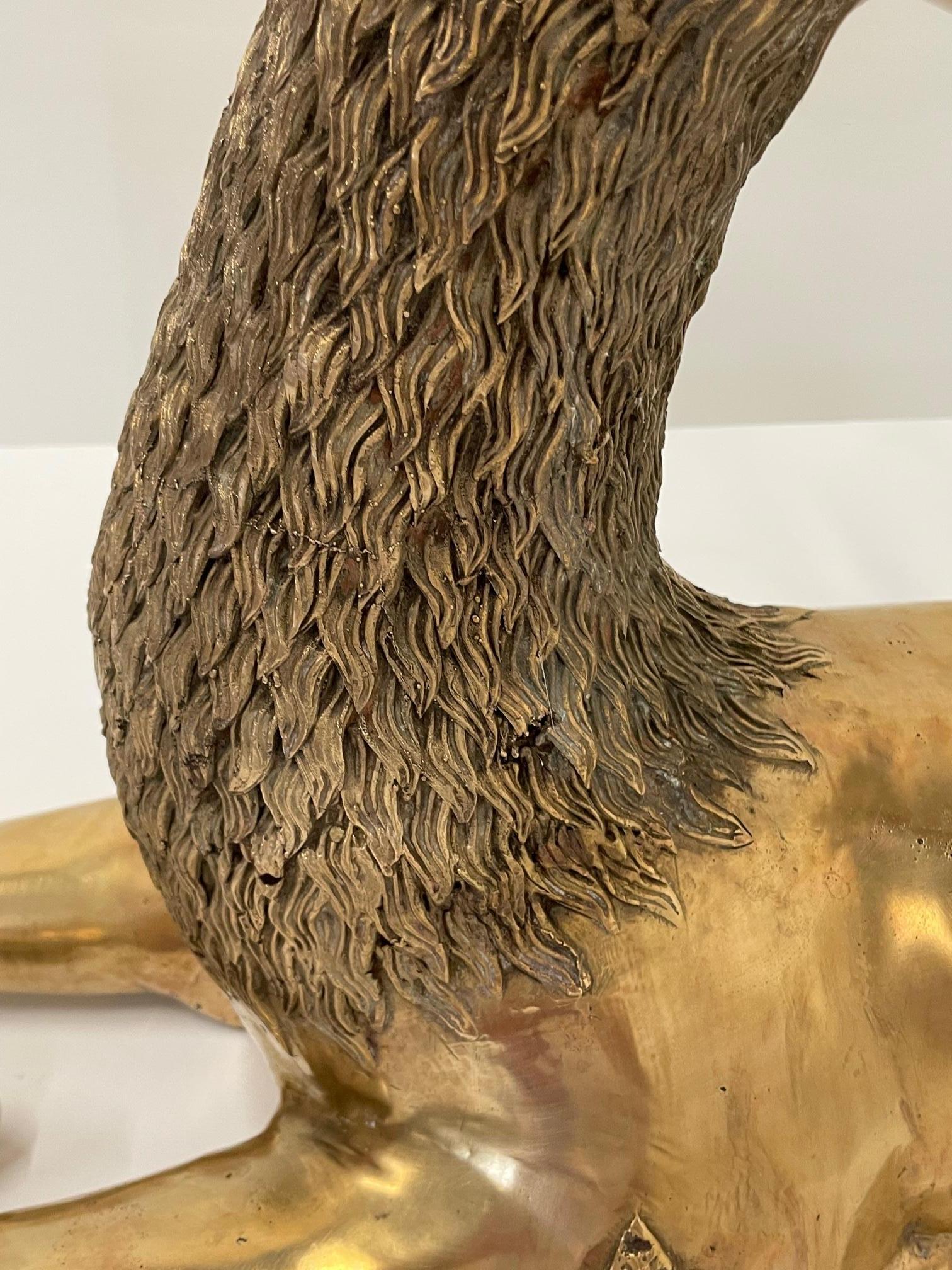Elegant Impressively Large Polished Brass Stag Sculpture 3