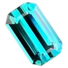 Elegant Indicolite Tourmaline 1.20 carats Emerald Cut Natural Loose Afghani Gems