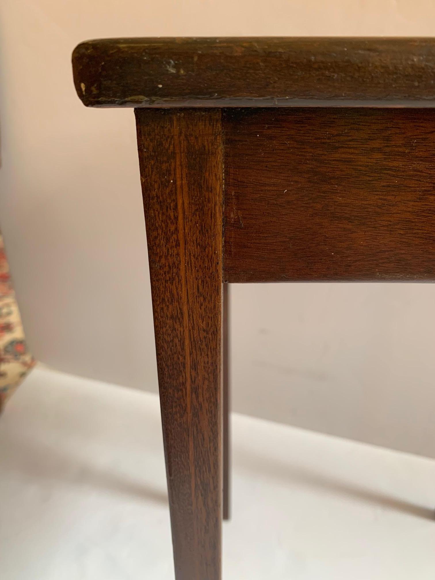 Mid-20th Century Elegant Inlaid End Table with Mixed Woods
