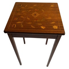 Elegant Inlaid End Table with Mixed Woods