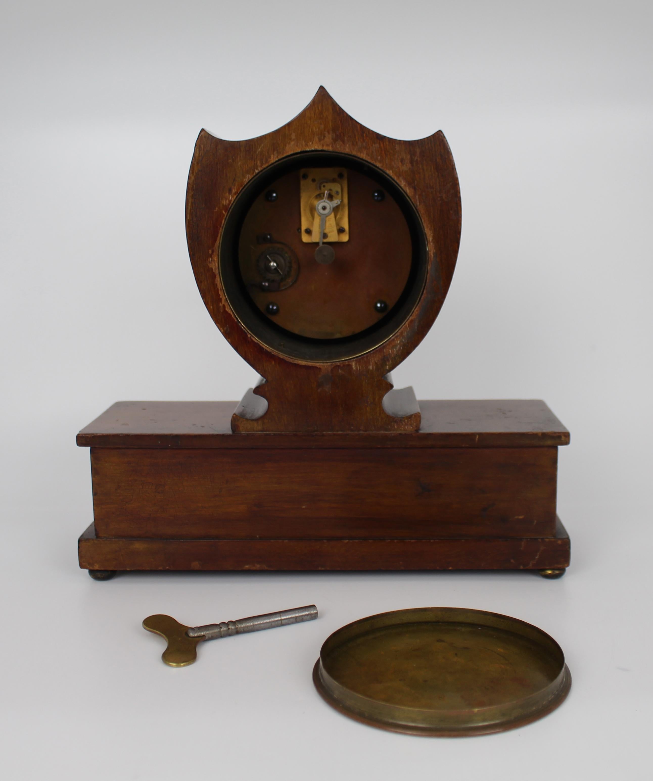 Elegant Inlaid Mahogany Mantle Clock by Wray, Son & Perry c.1900 For Sale 4