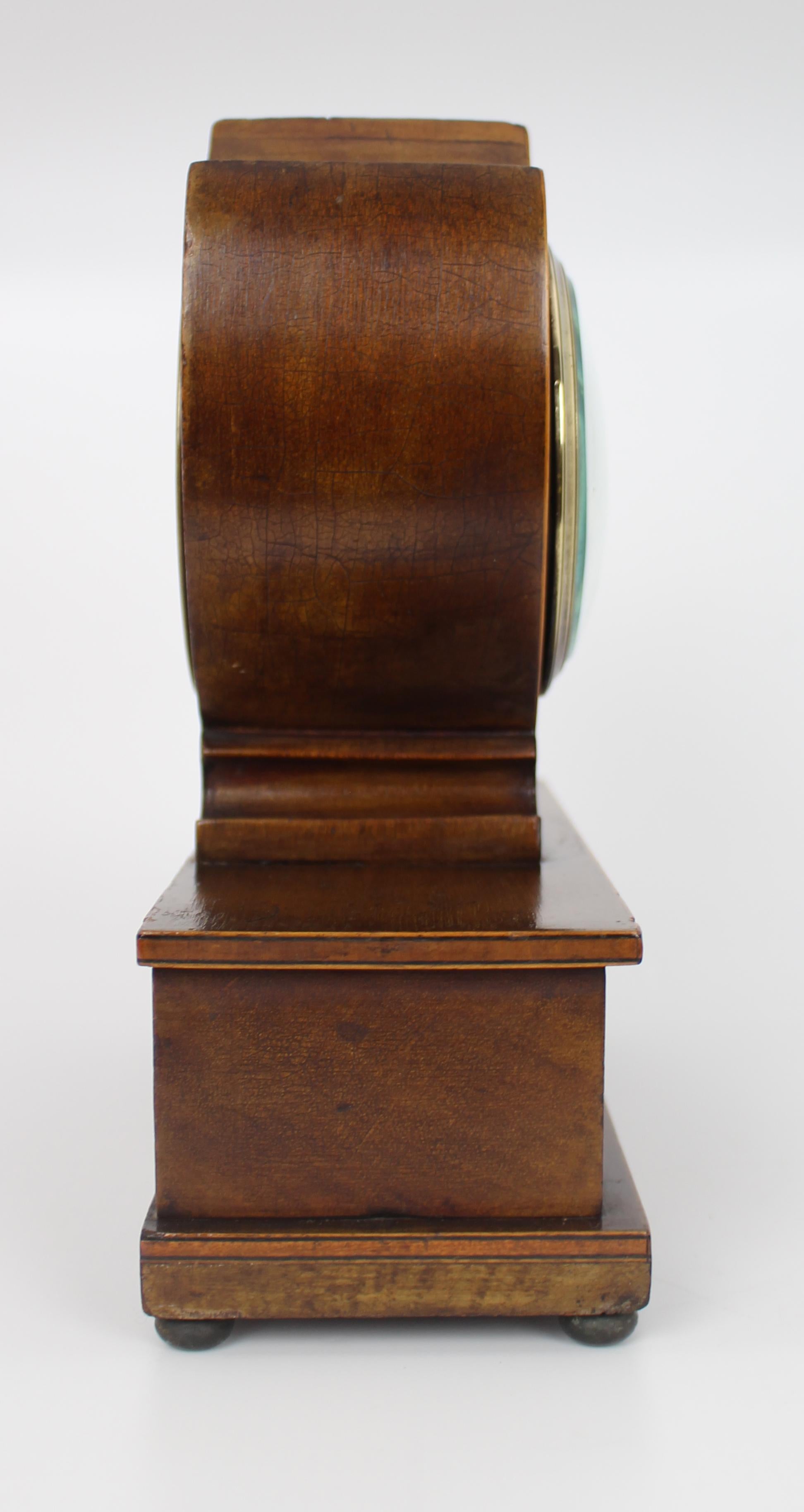 British Elegant Inlaid Mahogany Mantle Clock by Wray, Son & Perry c.1900 For Sale