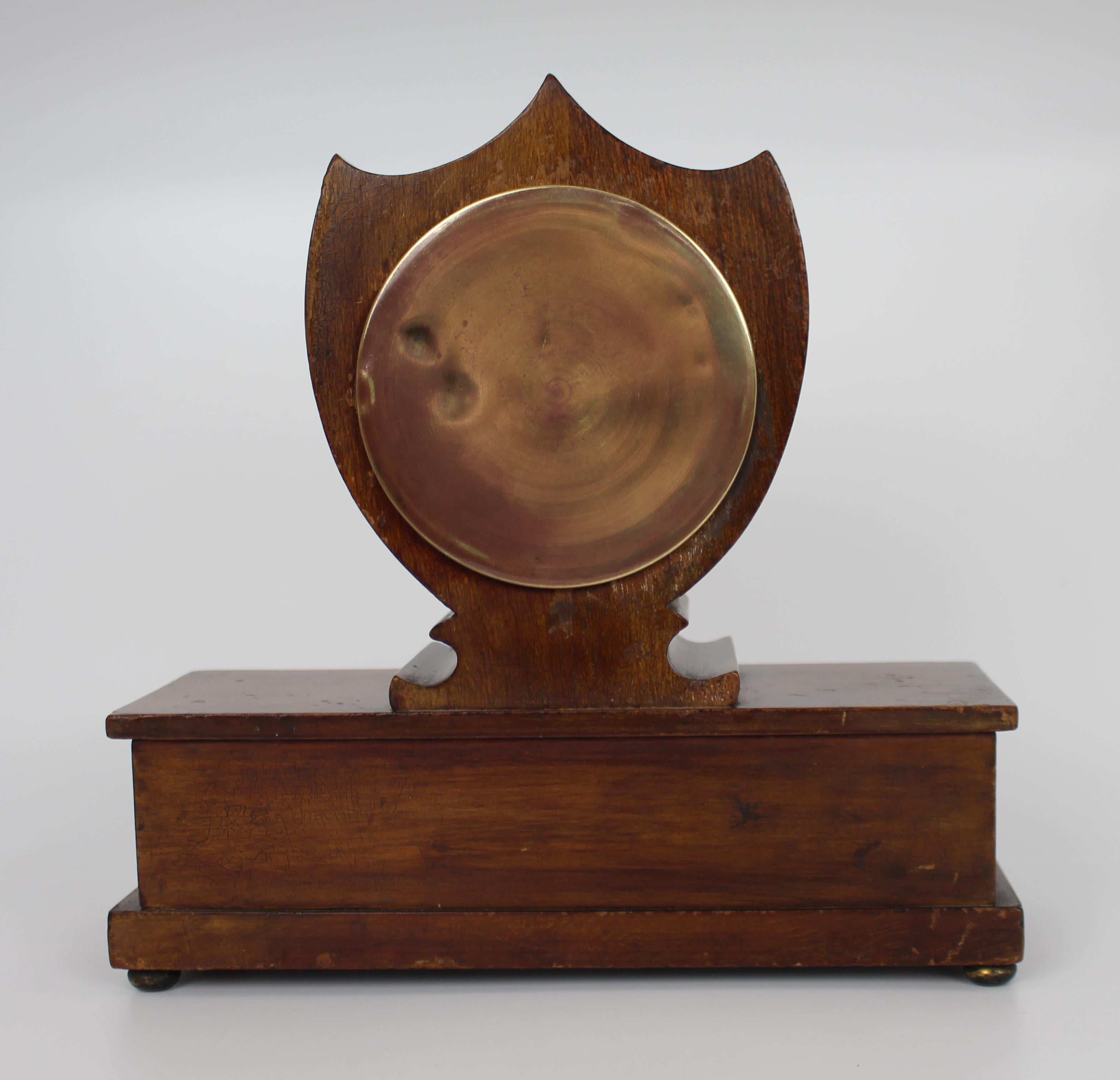 Elegant Inlaid Mahogany Mantle Clock by Wray, Son & Perry c.1900 In Good Condition For Sale In Worcester, GB