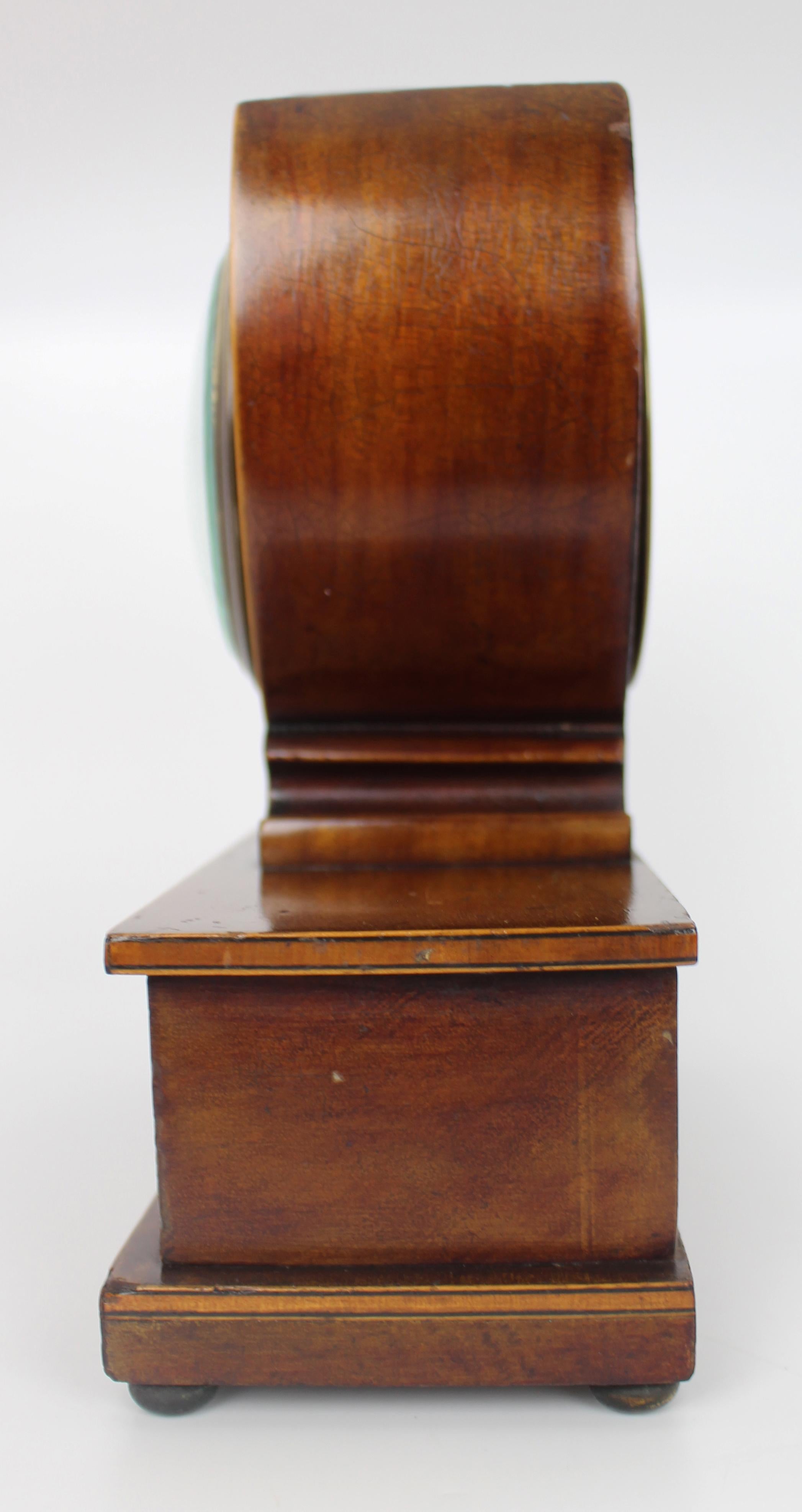 Mogano Eleganza dell'orologio da tavolo in mogano intarsiato di Wray, Son & Perry c.1900 in vendita