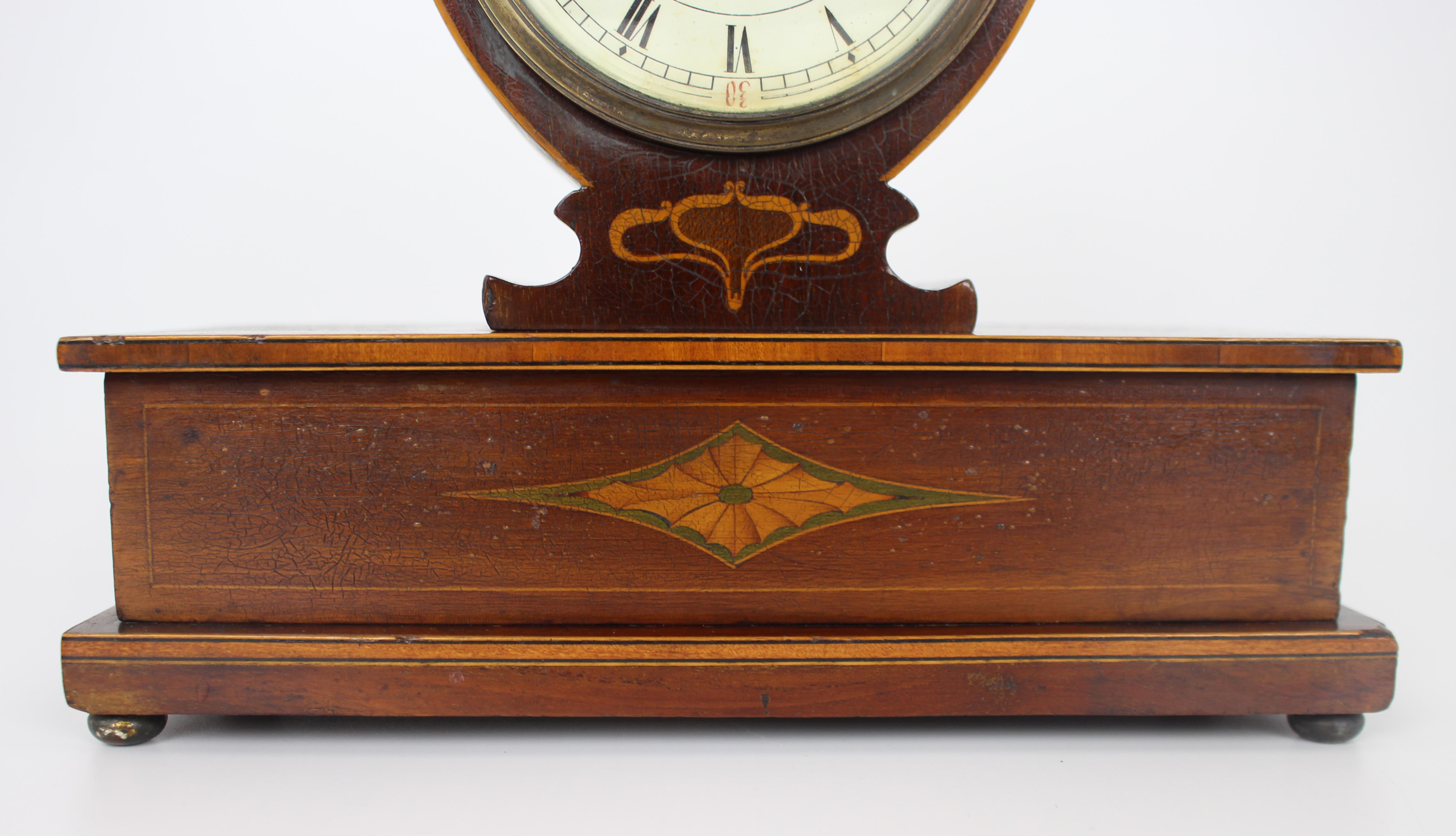 Elegant Inlaid Mahogany Mantle Clock by Wray, Son & Perry c.1900 For Sale 3