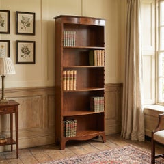 Elegant Inlaid Mahogany Open Bookcase
