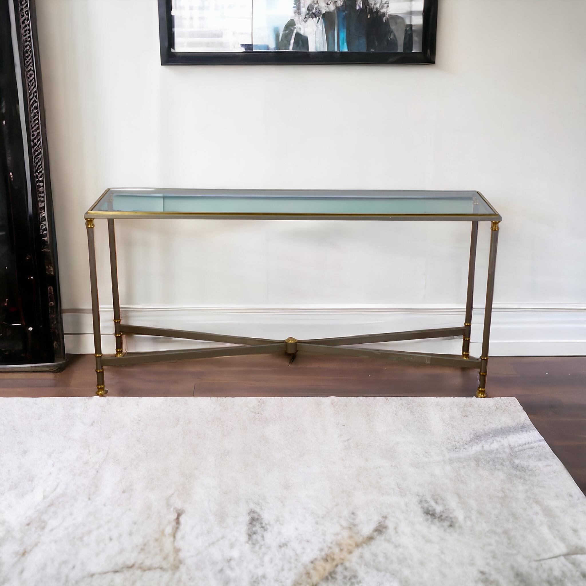 Elegant Iron and Brass Console Table by Alberto Orlandi Italy, 1970' In Good Condition For Sale In Rome, IT
