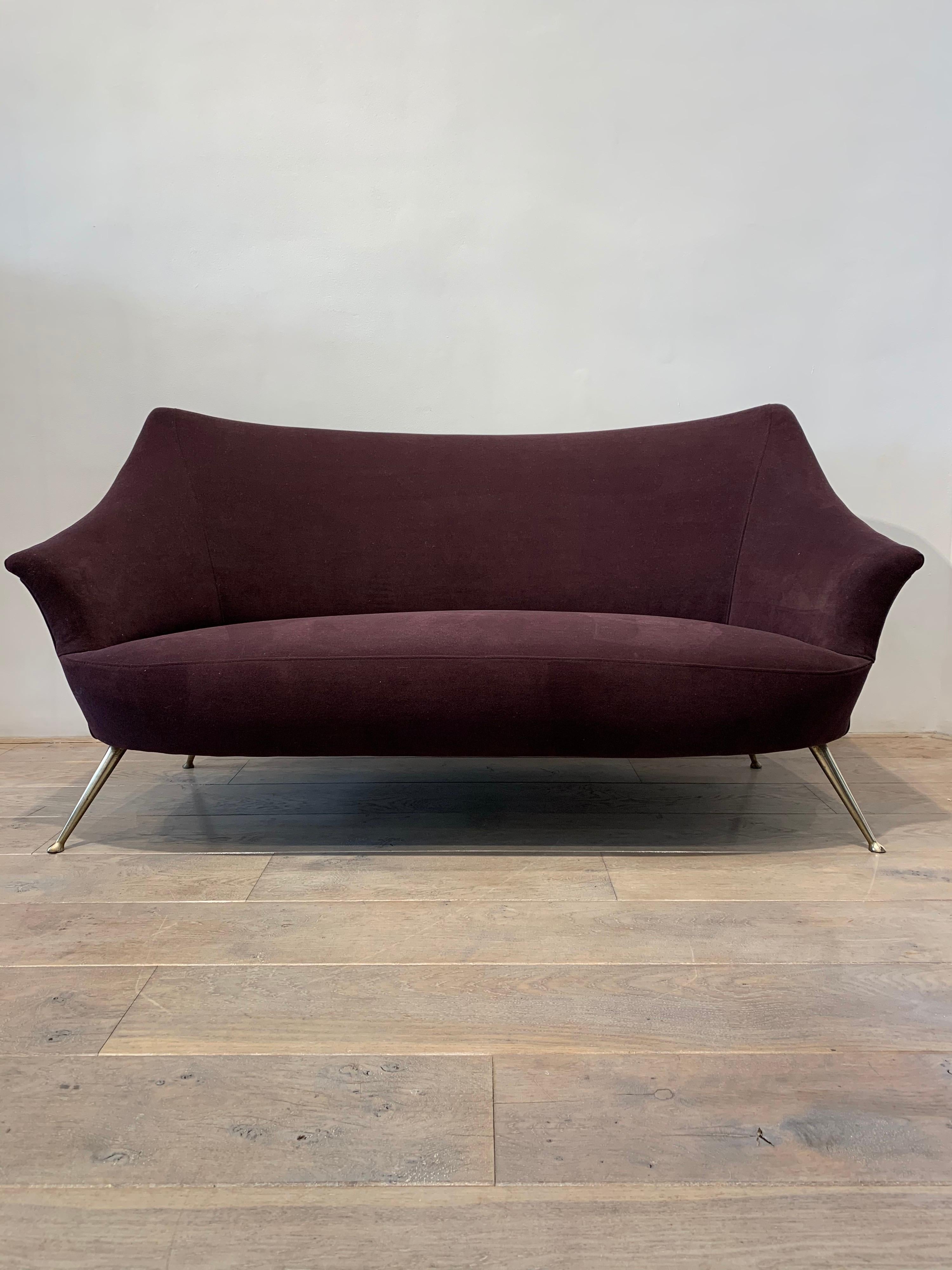 Isa Bergamo is a manufacturer which produced quality furniture in the 1950s. Please note that the velvet is new.