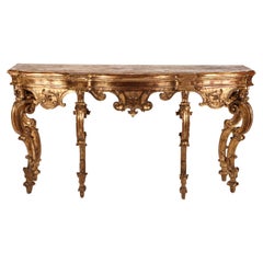 Elegant Italian 18th Century Giltwood Console Table