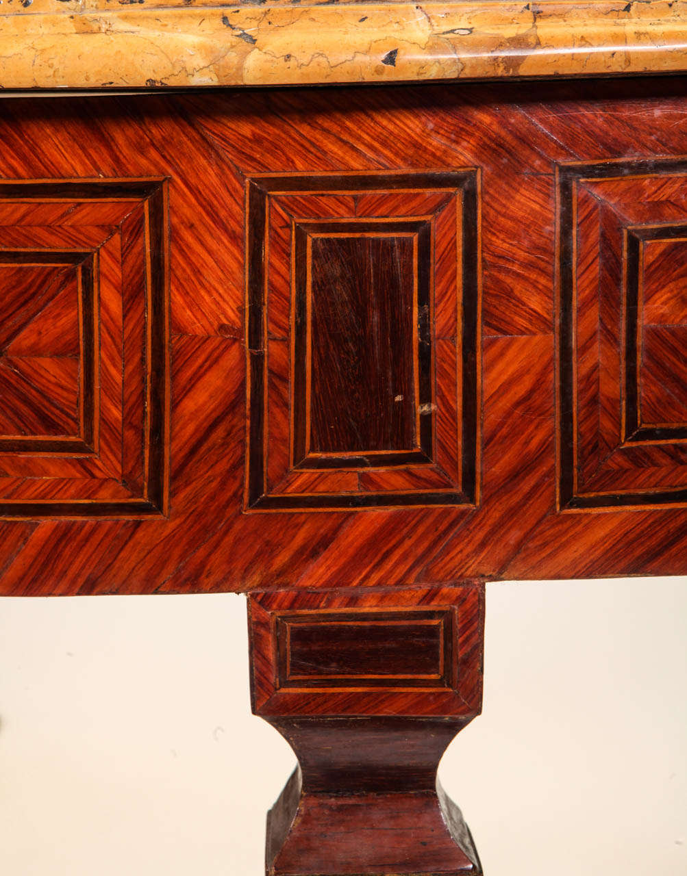 18th Century and Earlier Elegant Italian 18th Century Marquetry Console Table For Sale