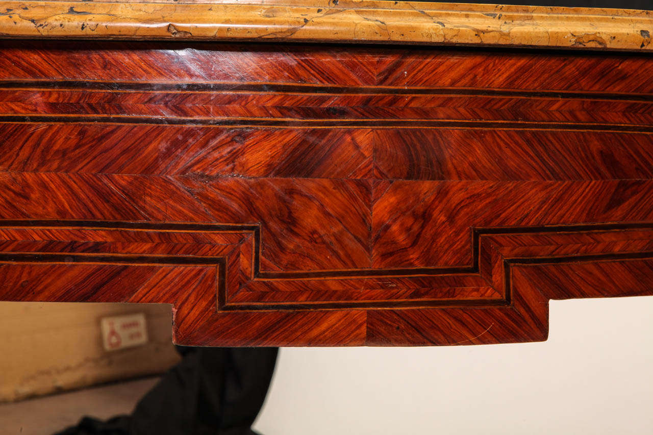 Wood Elegant Italian 18th Century Marquetry Console Table For Sale