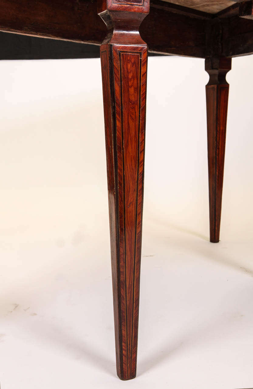 Elegant Italian 18th Century Marquetry Console Table For Sale 1