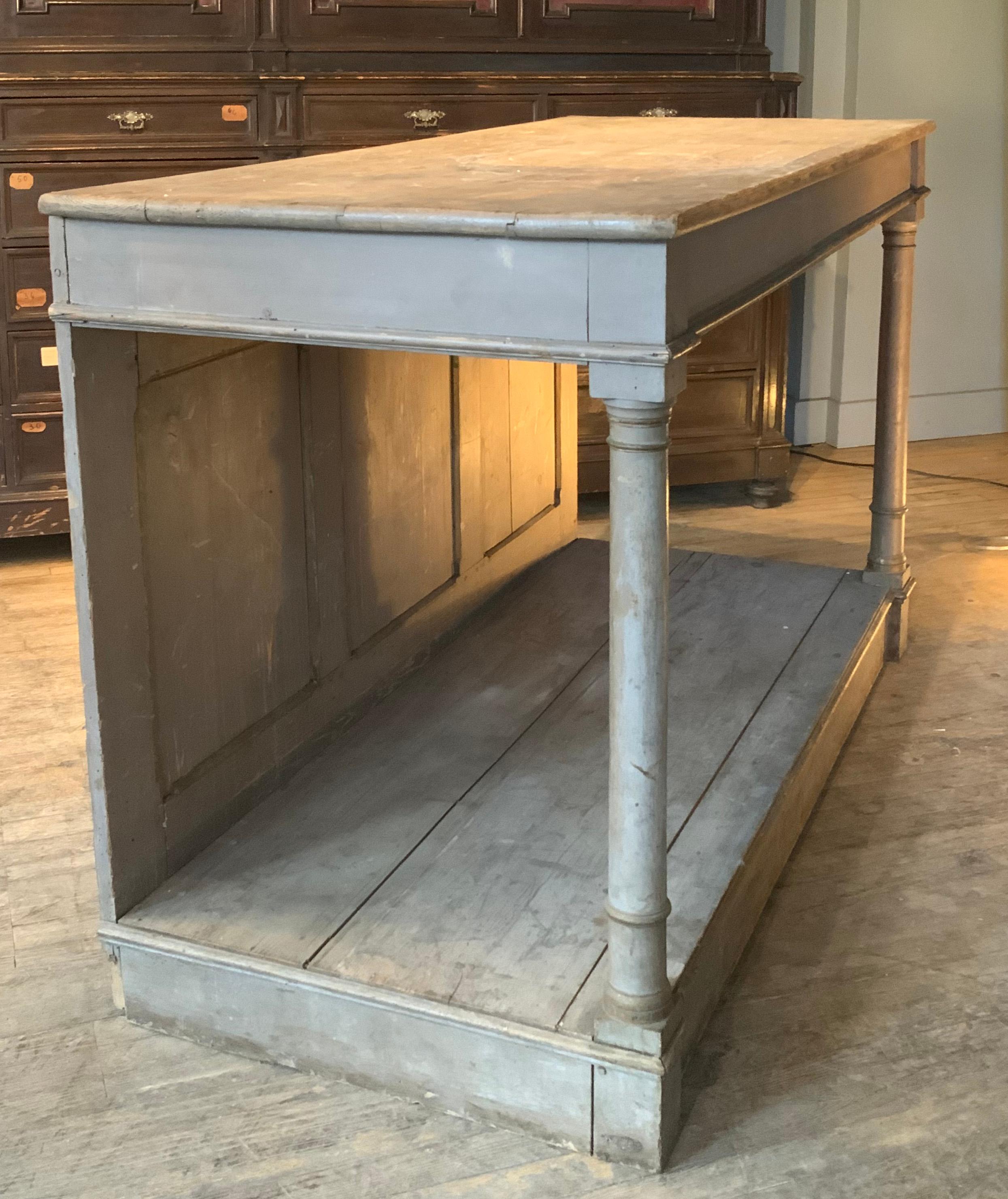 Elegant Italian 19th Century Column Base Console Table 3