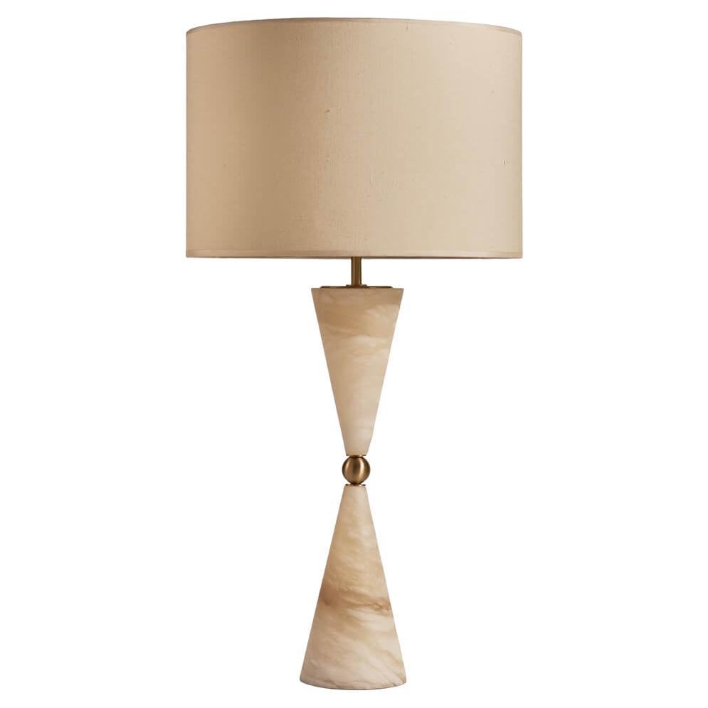 Elegante italienische Alabaster-Tischlampe „Silhouette“