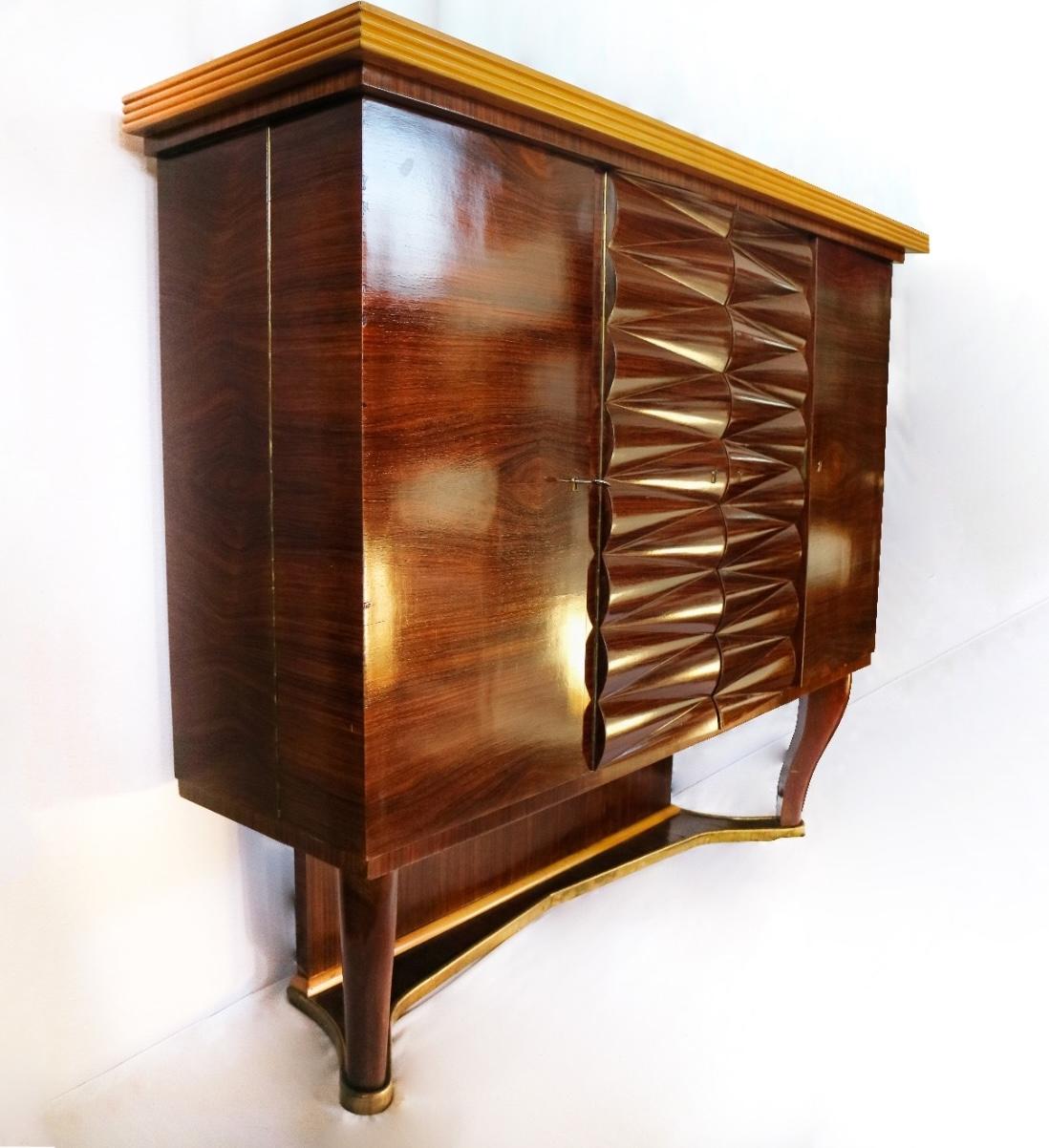 Elegantes italienisches Art-Déco-Barschränkchen von Michele Merighi 1940 im Angebot 2