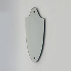 Elegant Italian Art Deco Shield Shaped Wall Mirror, 1940s
