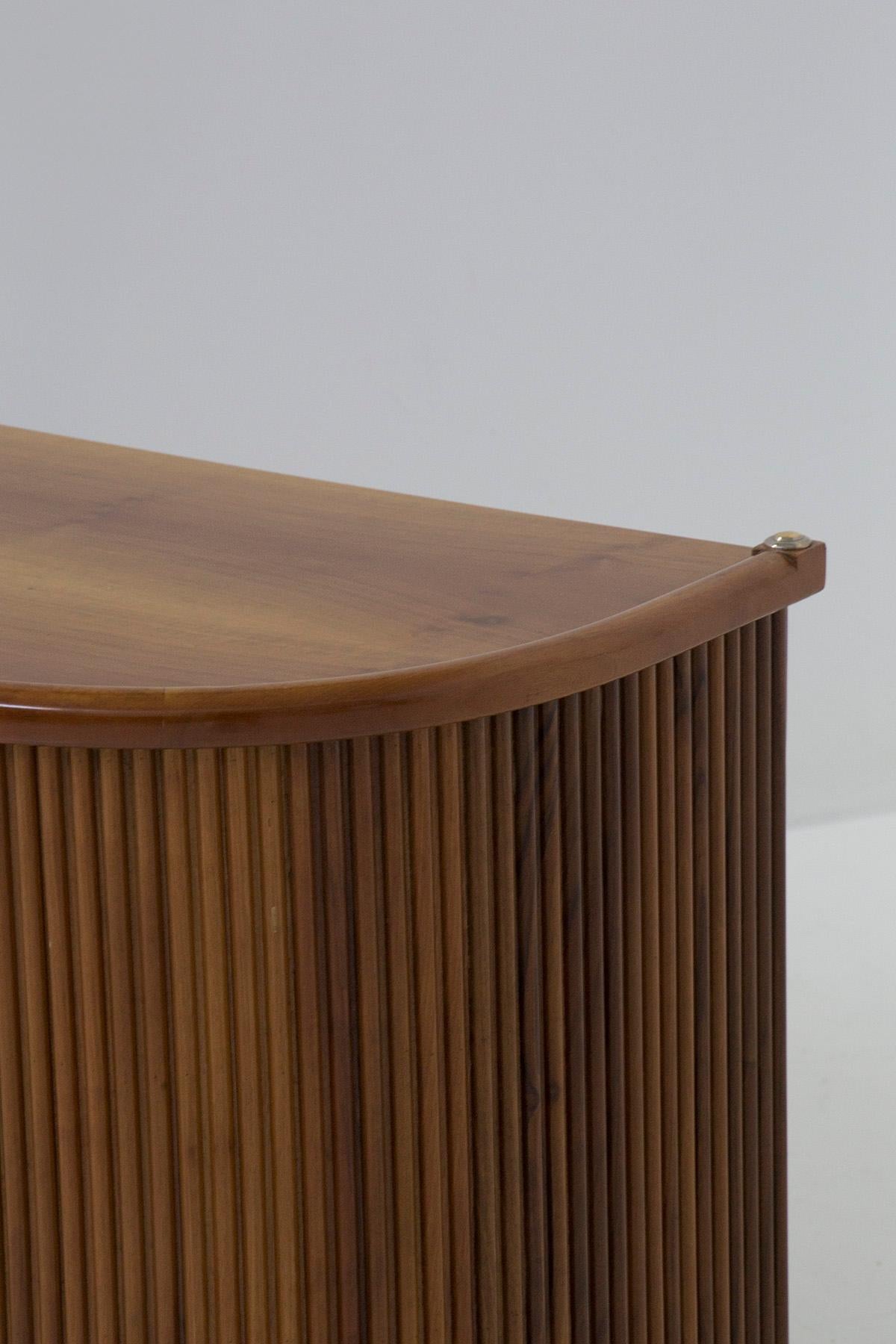 Post-Modern Elegant Italian Bar Console Table by Giorgetti in Wood and Brass