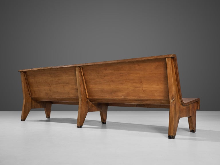 Mid-Century Modern Elegant Italian Bench in Walnut