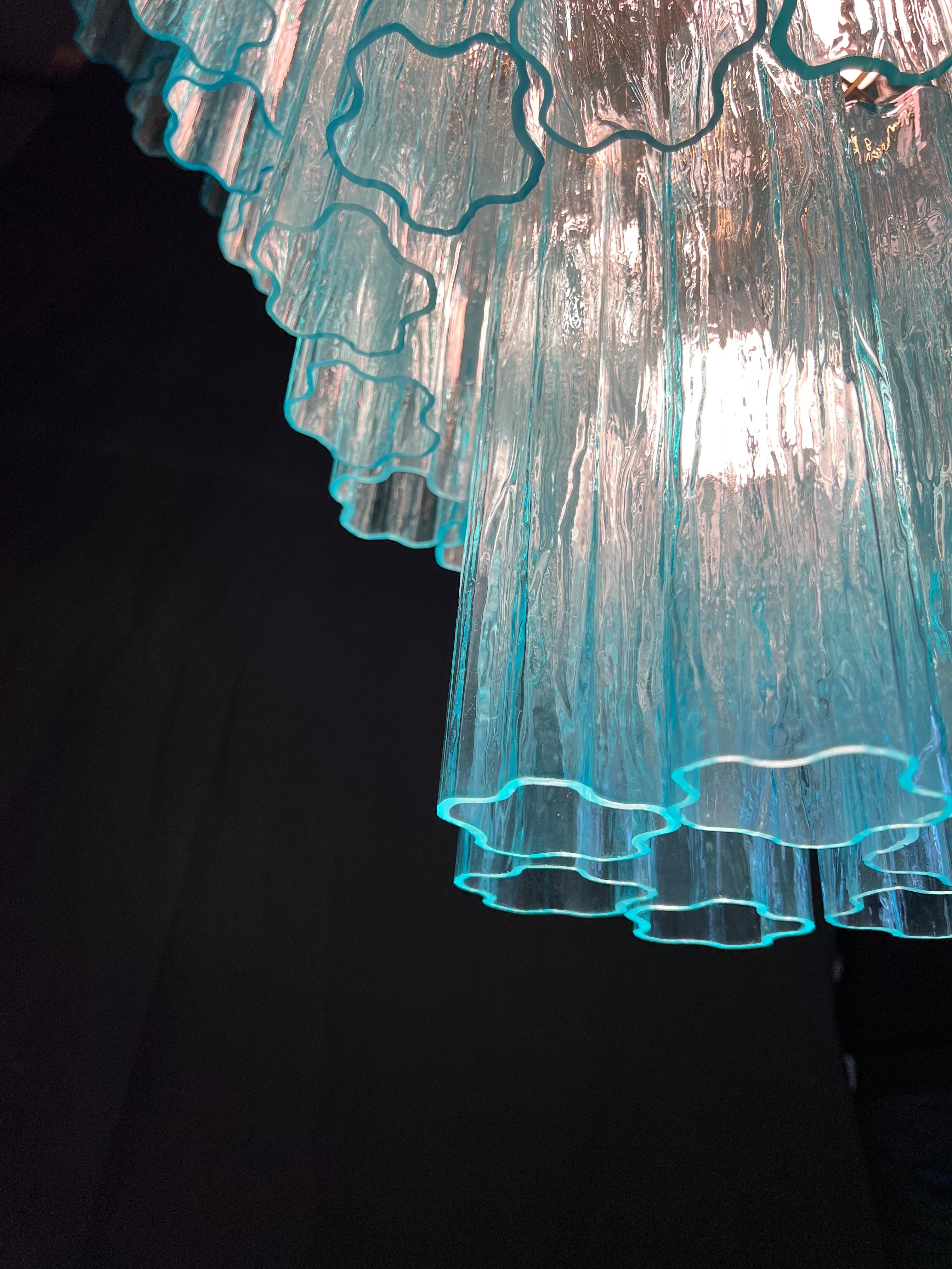 Elegante lampadario blu italiano di Valentina Planta, Murano in vendita 12