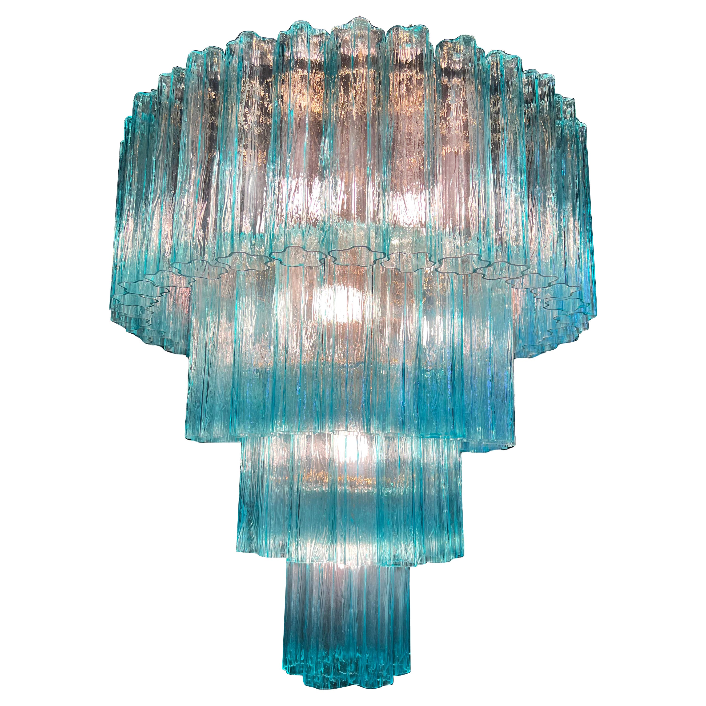 Eleganter blauer italienischer Kronleuchter von Valentina Planta, Murano