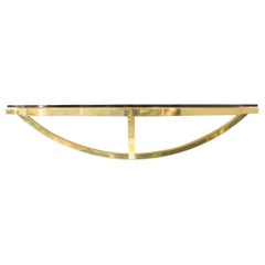 Elegant Italian Brass and Smoked Glass Wall Bracket, 1960s