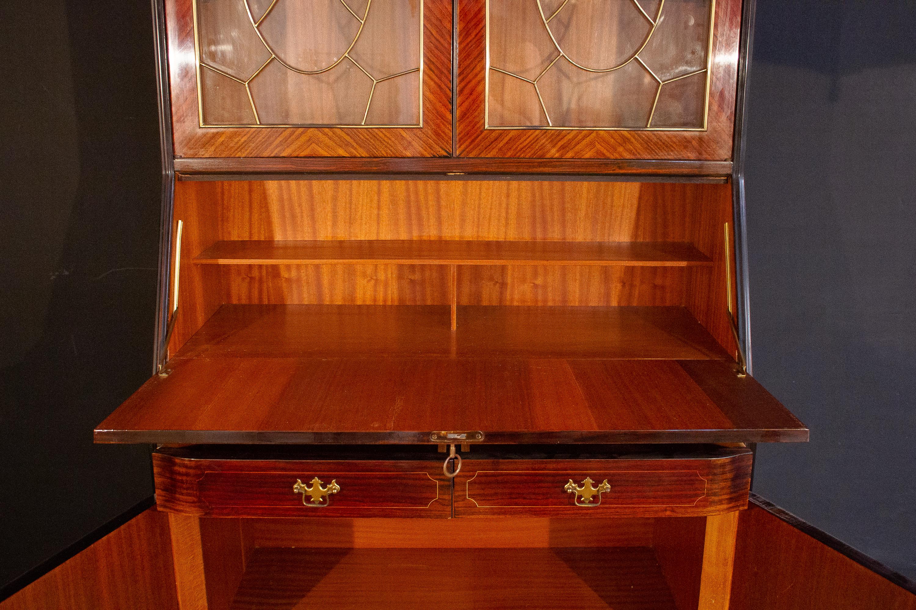 Elegant Mid-Century Italian Cabinet Bookcase, 1950s For Sale 6