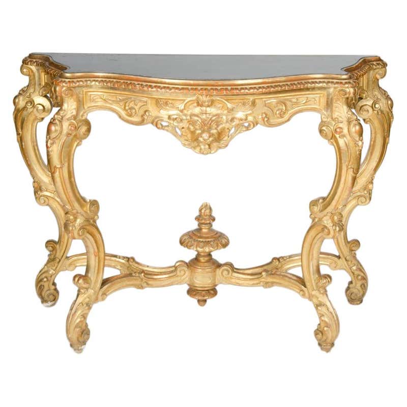 English George II Carved Giltwood Marble Top Console, circa 1740 For ...