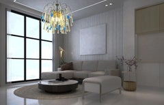 Elegant Italian Chandelier, "South Beach", Murano
