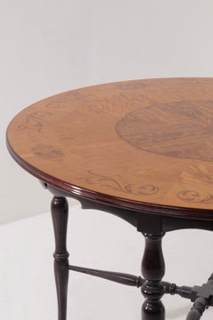 Elegant Italian Chiavarino Table with inlaid wood or Grand Foyer