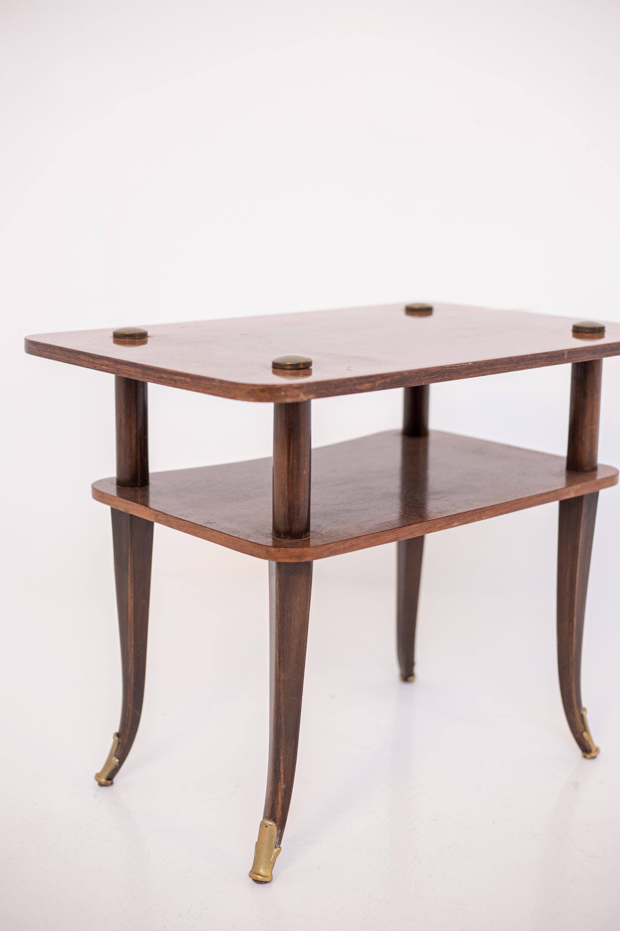 Elegant Italian Coffee Table in wood and brass  For Sale 5