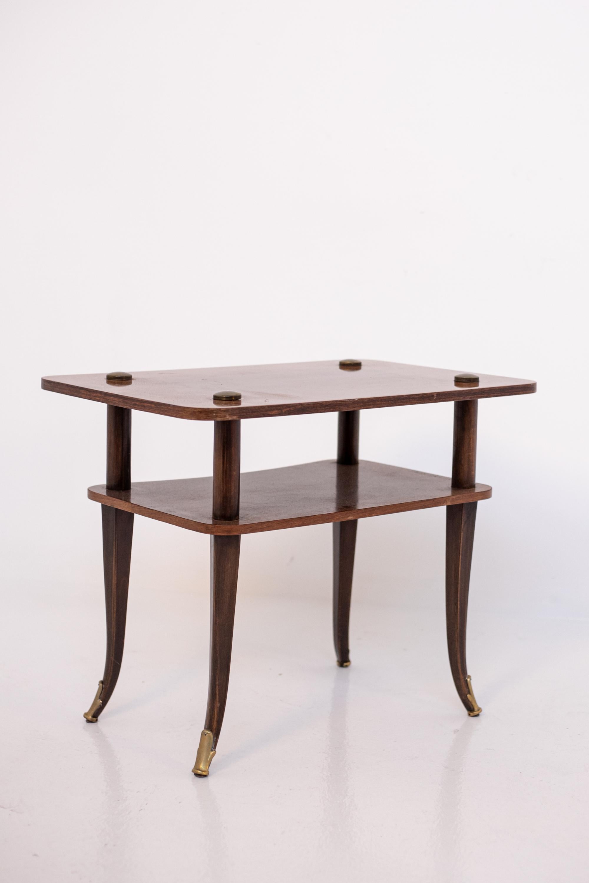 Elegant Italian Coffee Table in wood and brass  For Sale 7