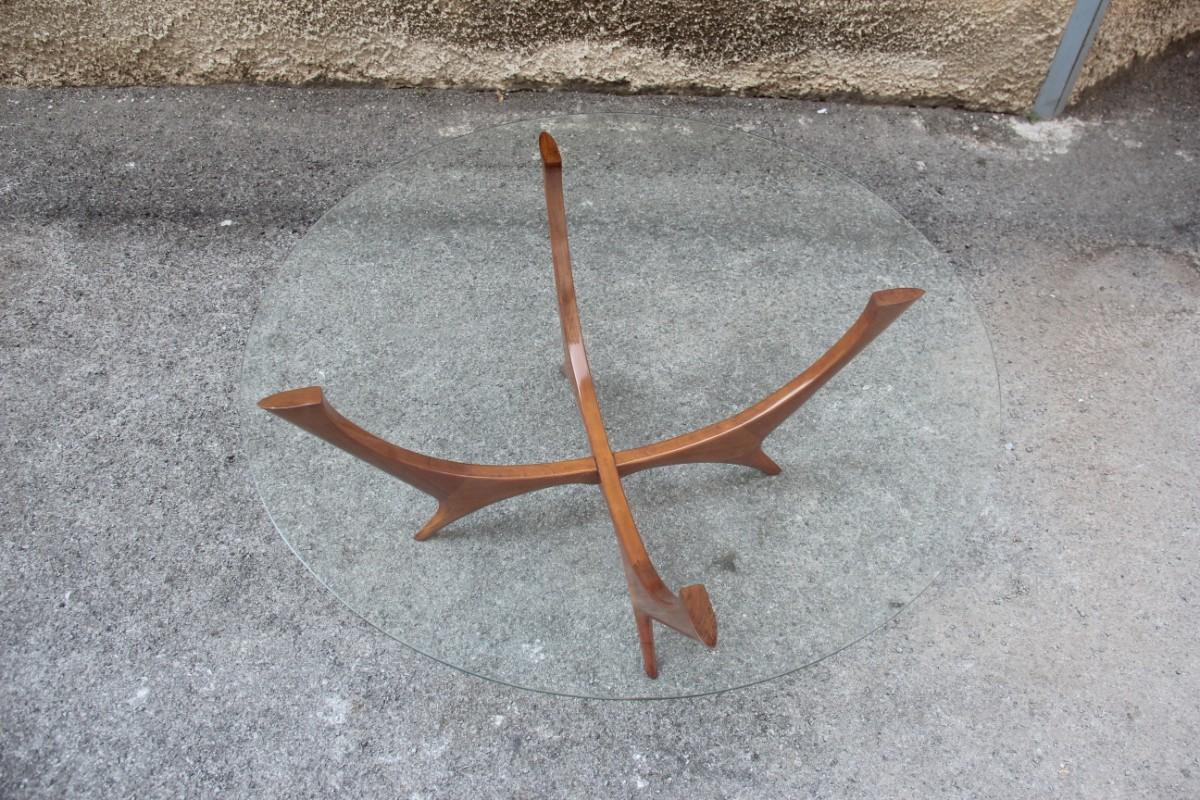 wood and glass round coffee table