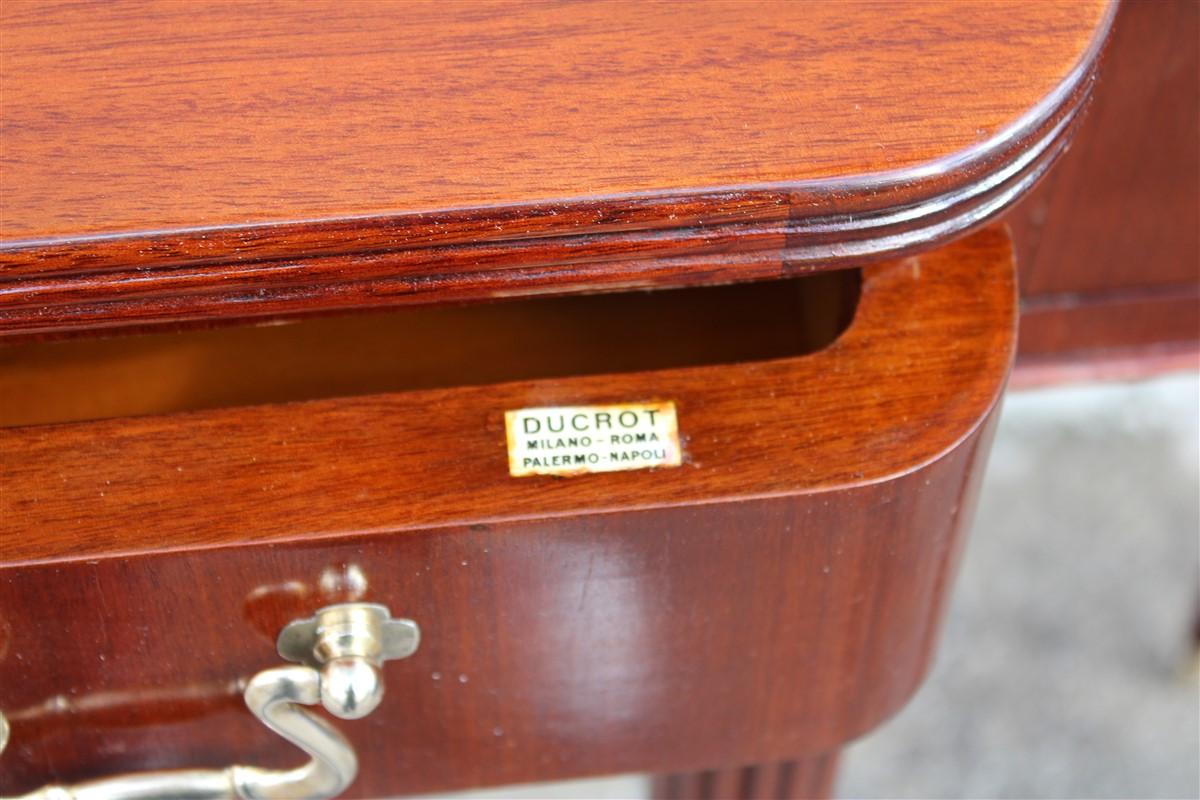 Elegant Italian Console of the Ducrot Manufacture in Mahogany with Three Drawers For Sale 3