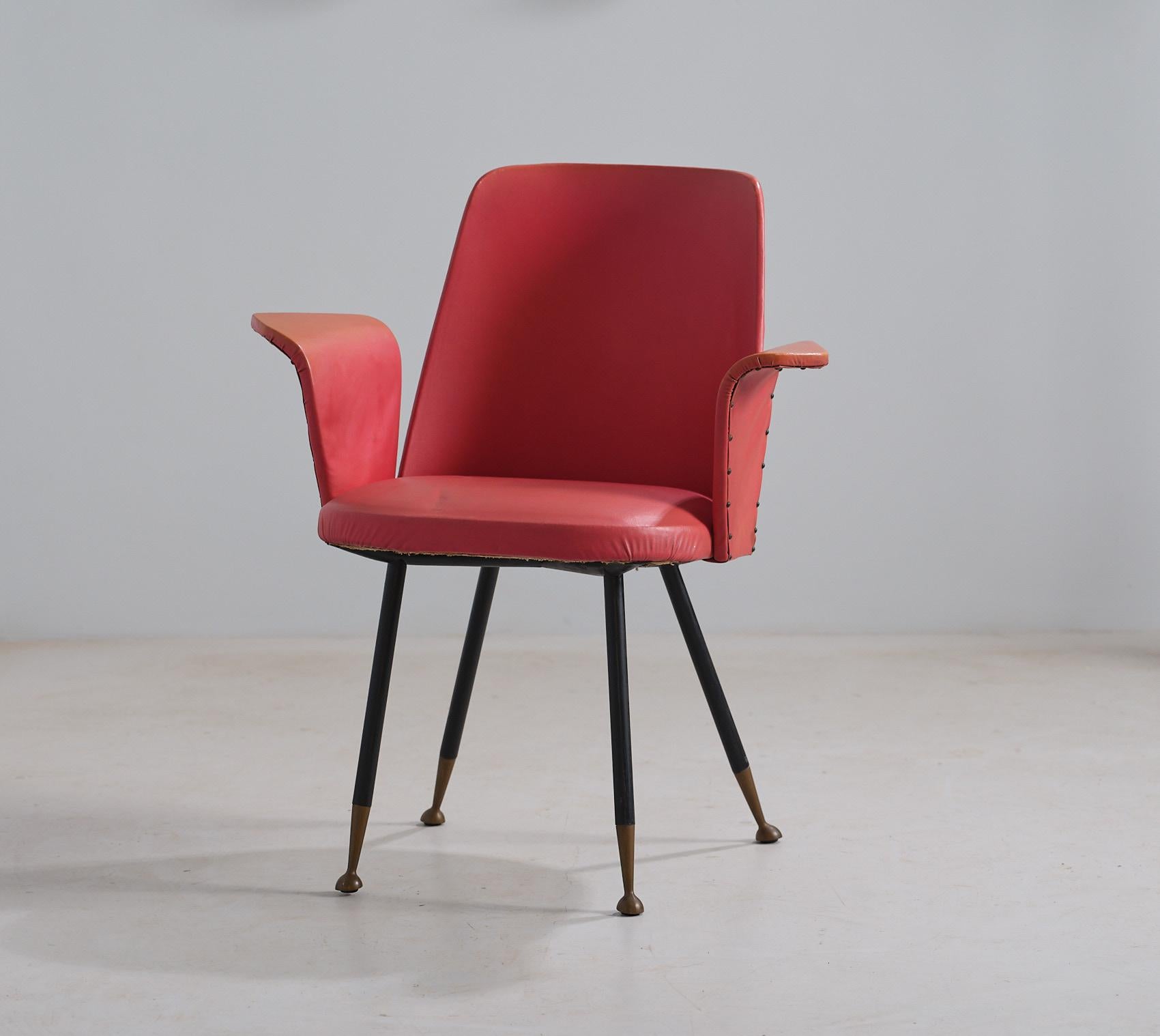 Mid-Century Modern Elegance de la chaise de bureau italienne des années 50 en vente