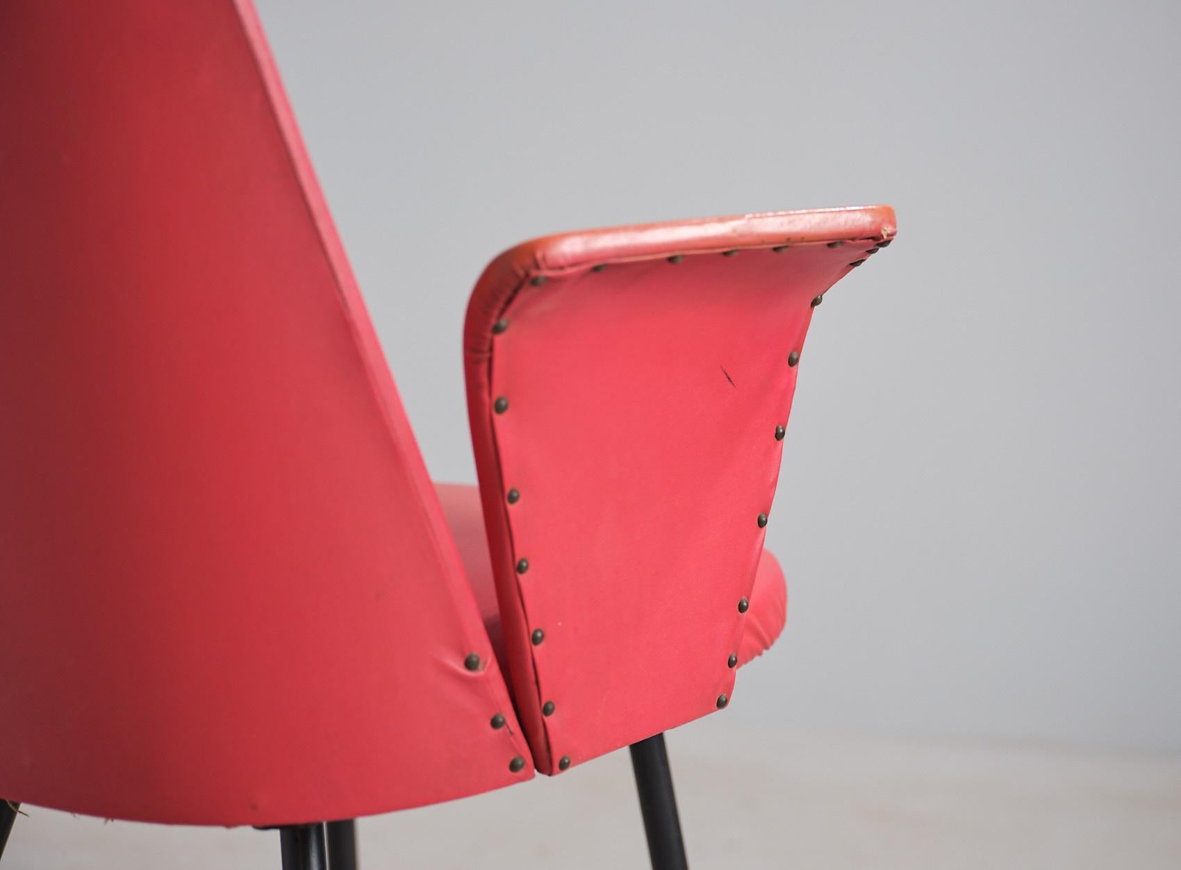 Laiton Elegance de la chaise de bureau italienne des années 50 en vente