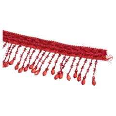 Elegant Italian Fringe with Red Bordeaux Beads, 1995 about