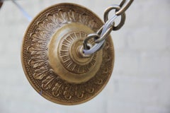 Elegant Italian Gilt Metal and Crystal Chandelier/ One available