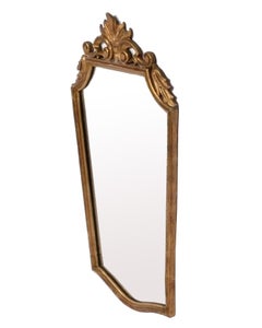 Elegant Italian Gilt Wood Mirror 36"H x 20"W circa 1940s Great Patina