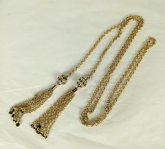 Elegant Italian Jeweled Tassel Lariat