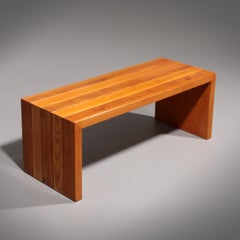 Elegant Italian Mid-Century Beechwood Bench (1960s)