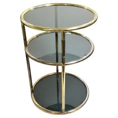 Elegant Italian Mid-century copper and tinted glass service table (50115)